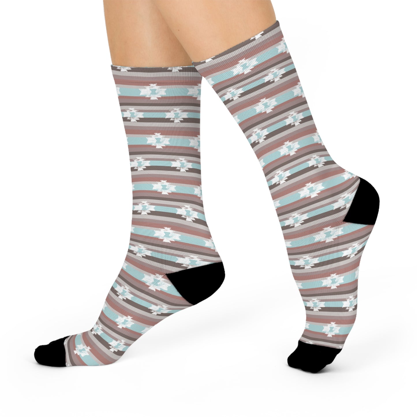 Blushing Aztec Riding Socks