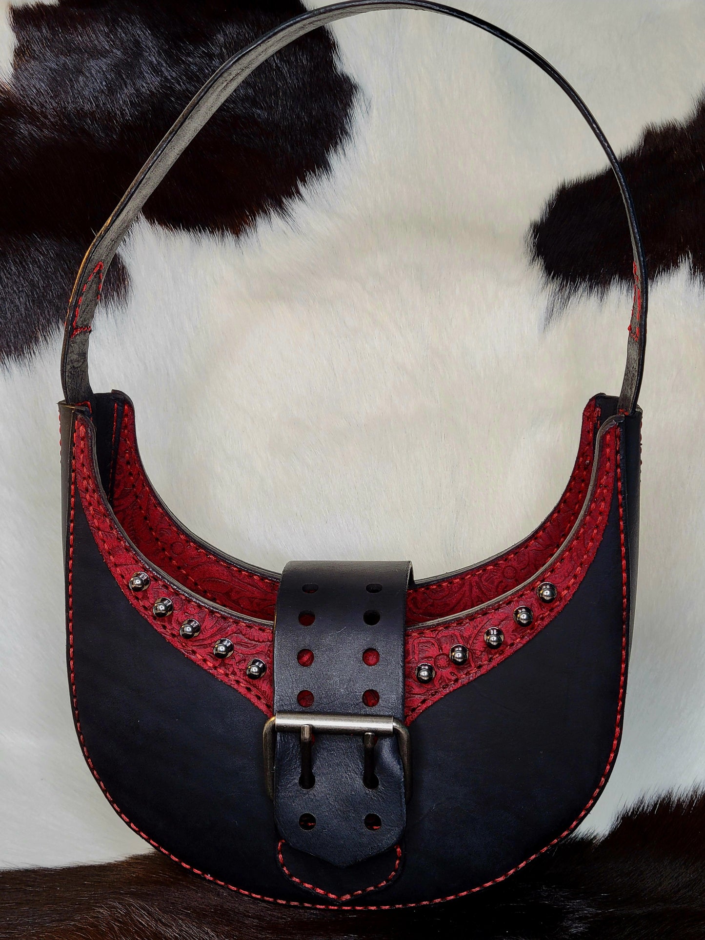 Red and Black Leather Purse