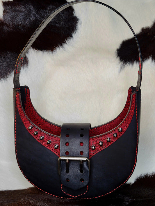Red and Black Leather Purse