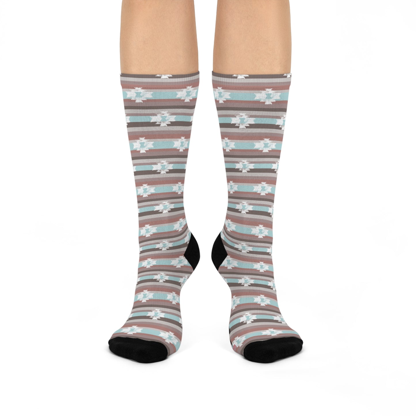 Blushing Aztec Riding Socks