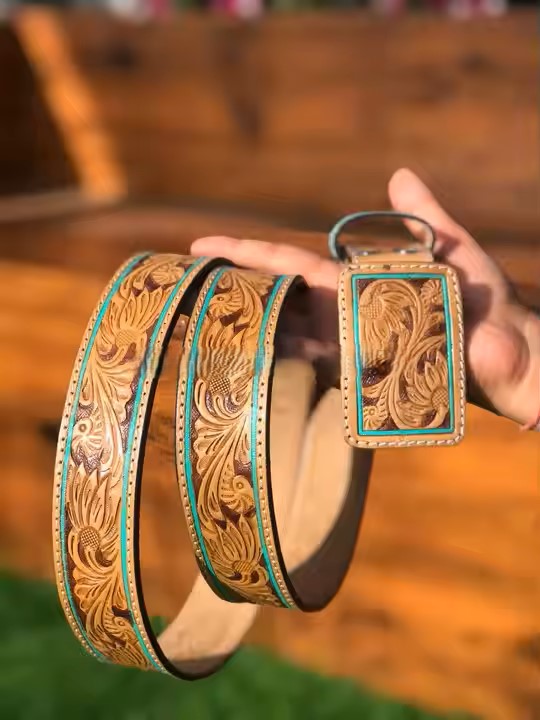 Out West Tooled Leather Belt